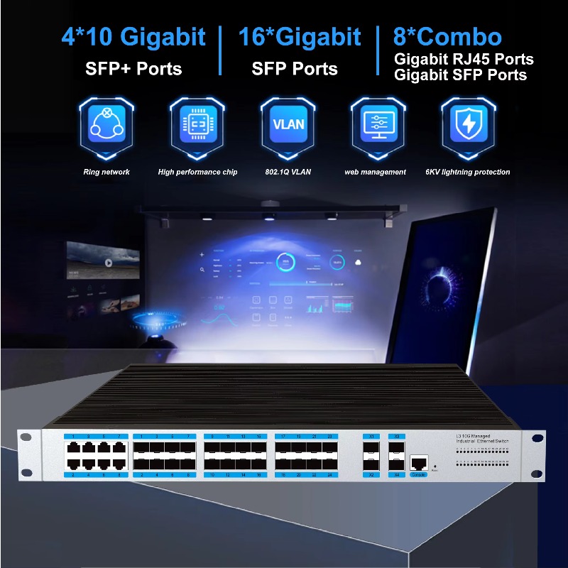 24 SFP Ports Industrial Manage - đánh giá và giá Sfp+ 10G Managed Switch 8 Port