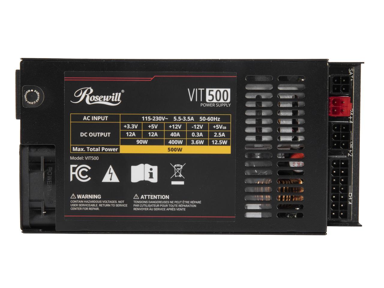 Rosewill VIT 500W, Mini ITX/Fl - đánh giá và giá Atx Power Supply 1U Flex 500W