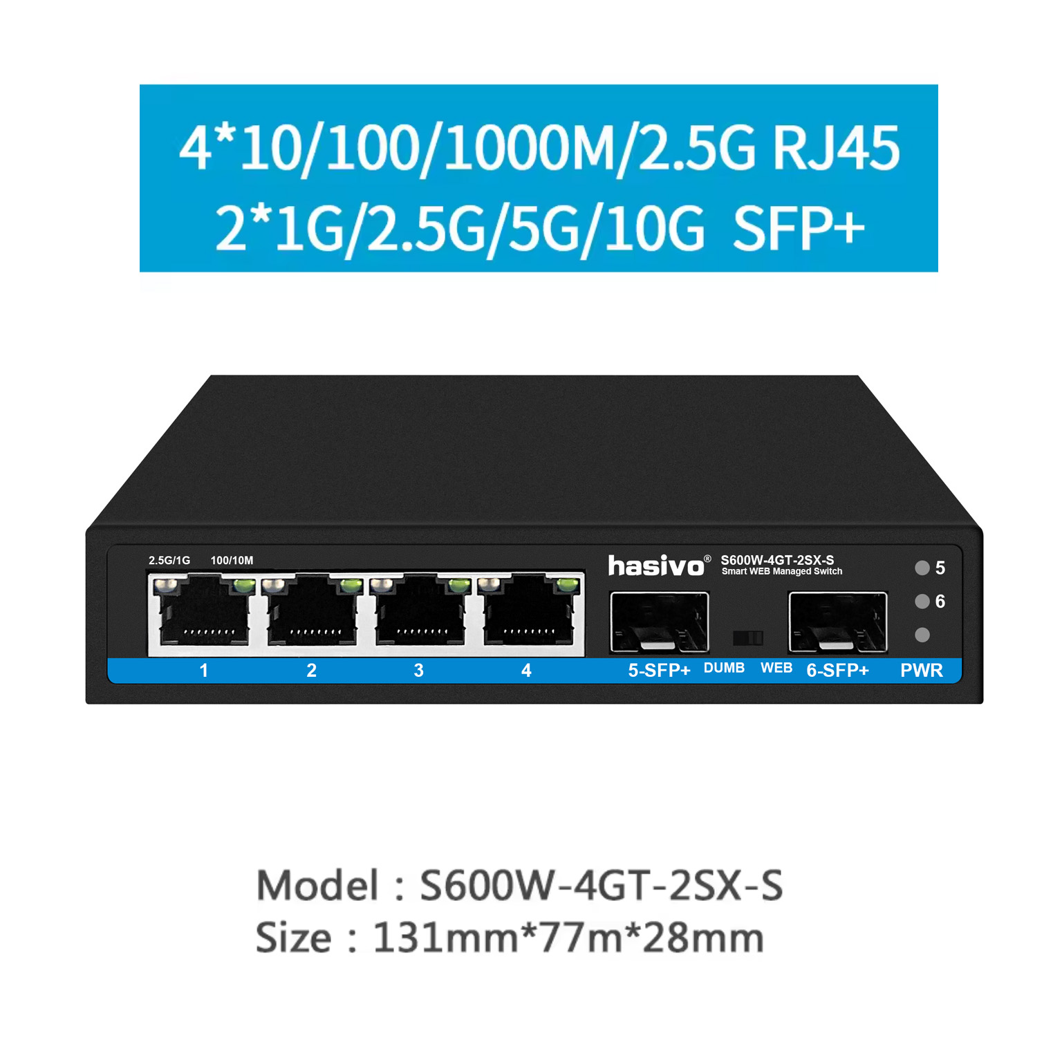 Hasivo 2.5G Network Switch 4/5 - đánh giá và giá Sfp+ 10G Managed Switch 8 Port