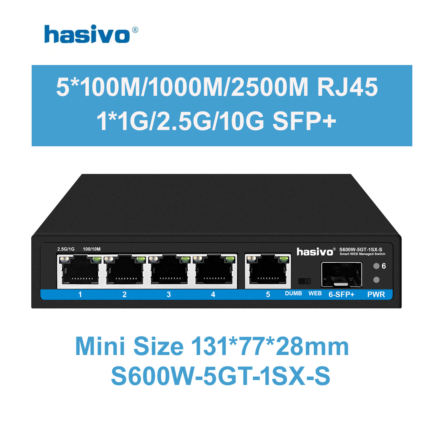 Hasivo 2.5G Network Switch 4/5 - đánh giá và giá Sfp+ 10G Managed Switch 8 Port