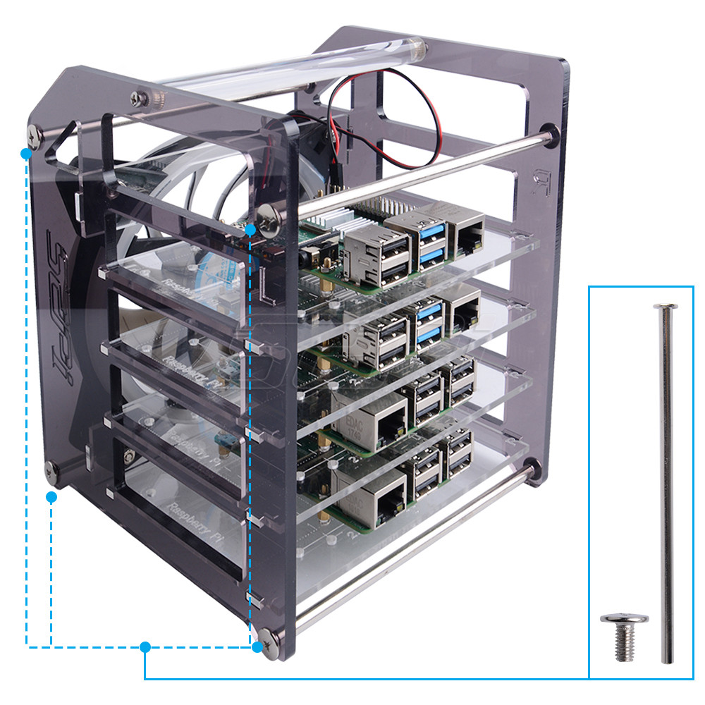 52Pi Giá Tháp 4 Lớp Acrylic Cụ - đánh giá và giá Deskpi Super6C
